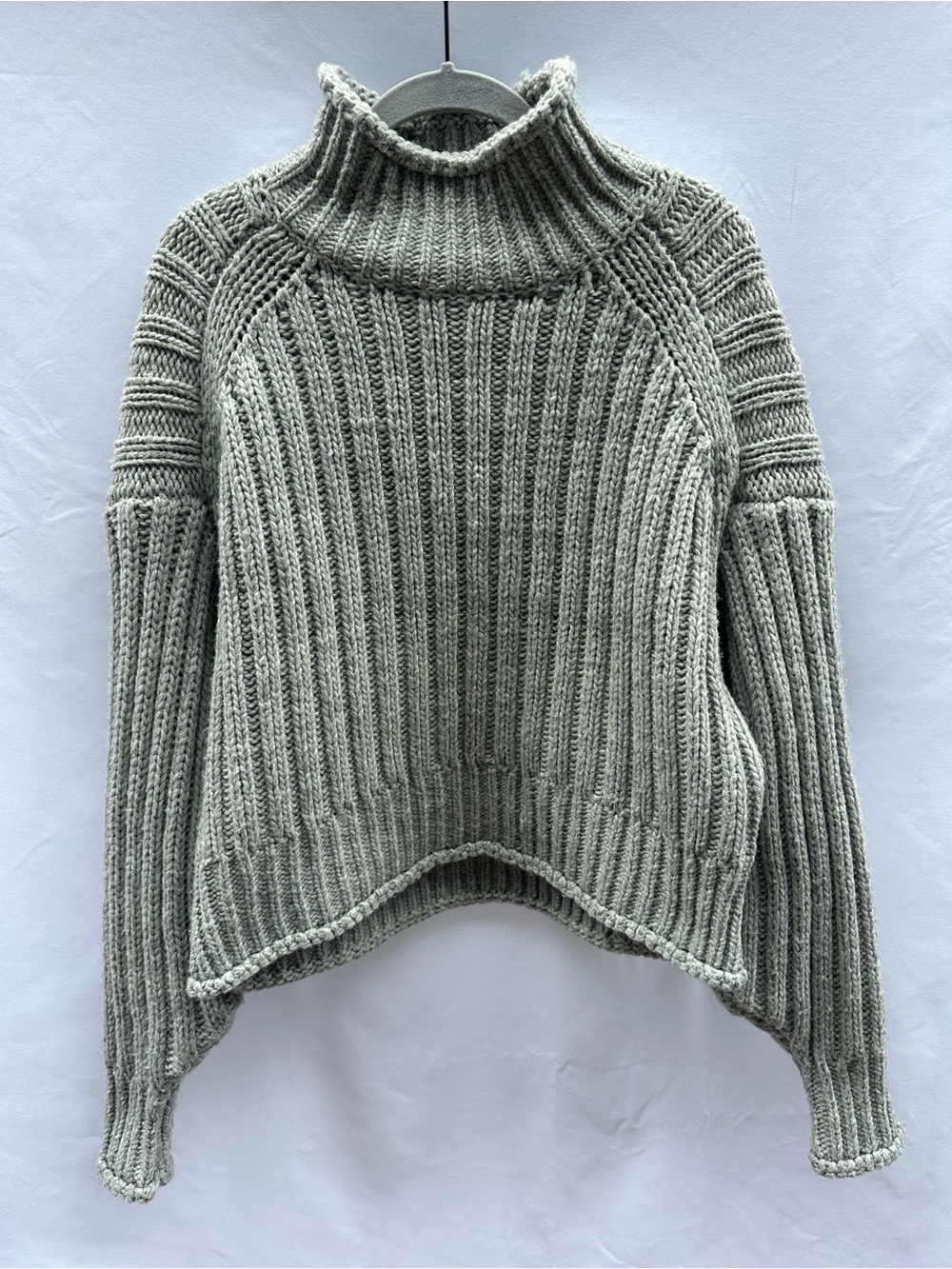 H&M Turtleneck Chunky Ribbed Sweater - Gray